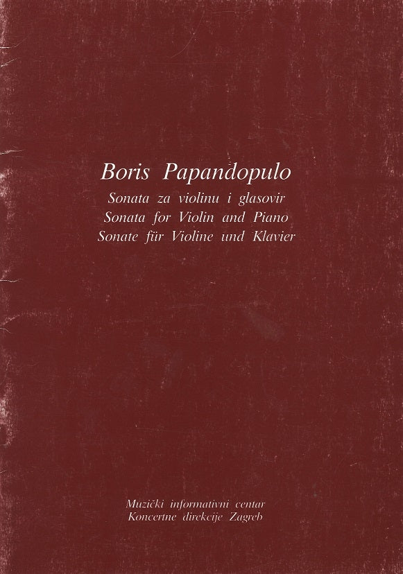Papandopulo, Sonata for Violin and Piano (Croatian Music Information Centre)