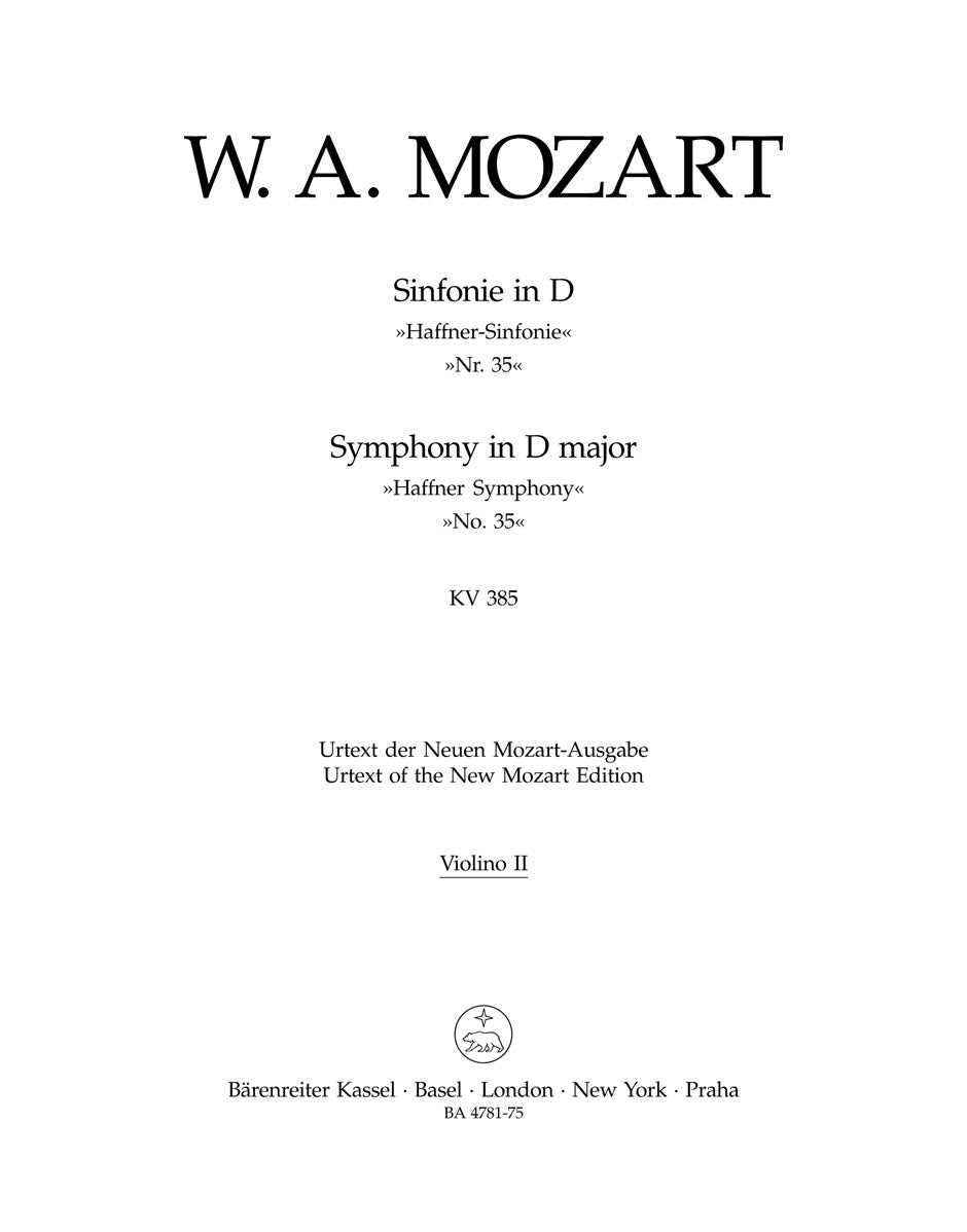 Mozart, Symphony No. 35 KV 385 Vn II (Barenreiter)