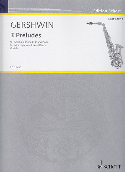 Gershwin, 3 Preludes (ASax,Pf) (Schott)