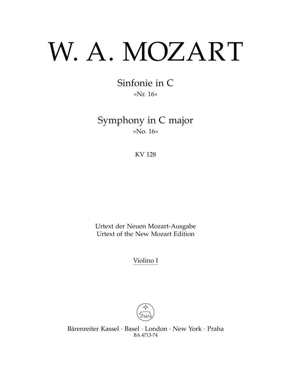 Mozart, Symphony No. 16 KV 128 Vn I (Barenreiter)