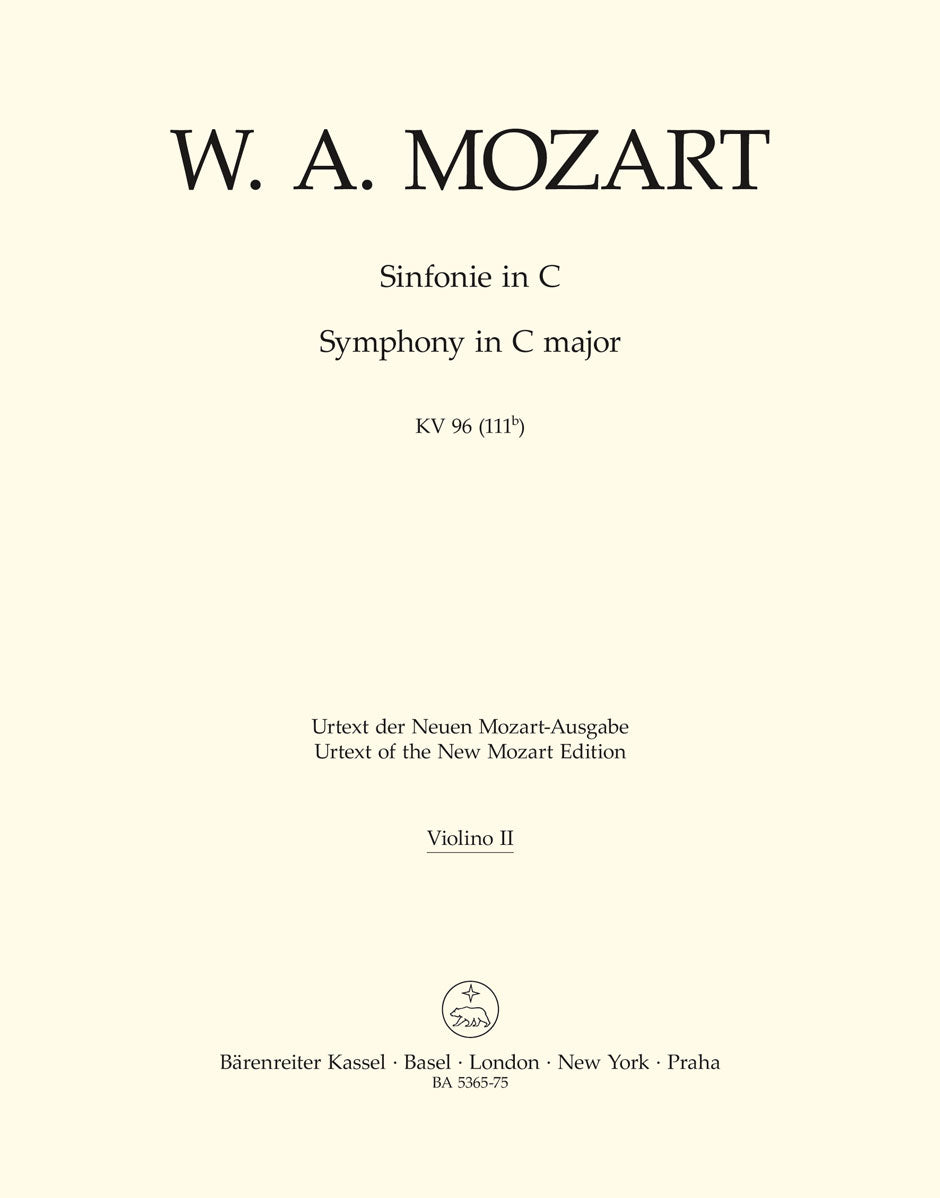 Mozart, Symphony KV 96(111b) Vn II (Barenreiter)