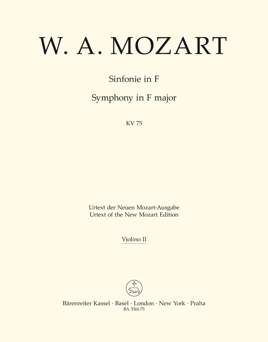 Mozart, Symphonie KV 75 in F Vn II (Barenreiter)