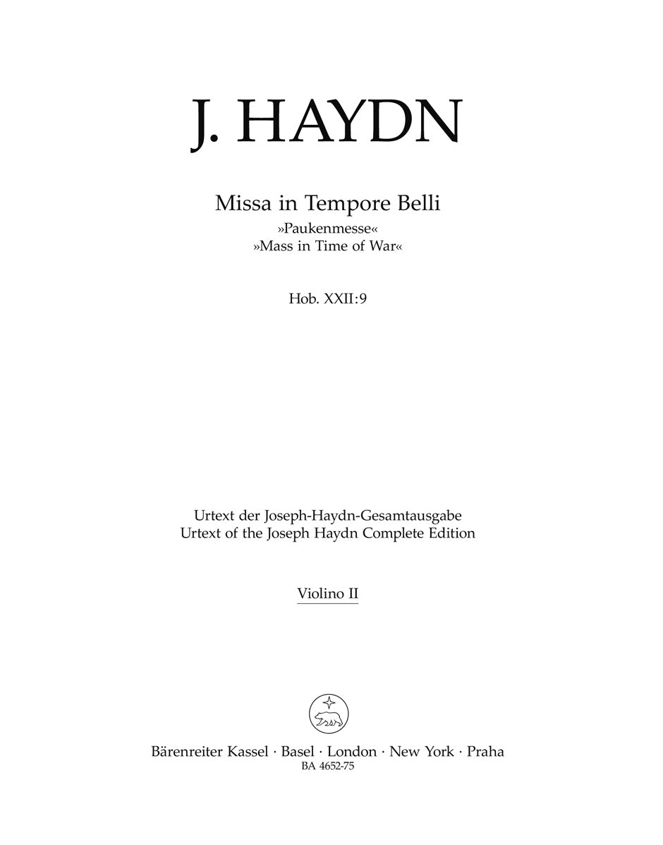 Haydn, Missa in tempore belli Vn II (Barenreiter)