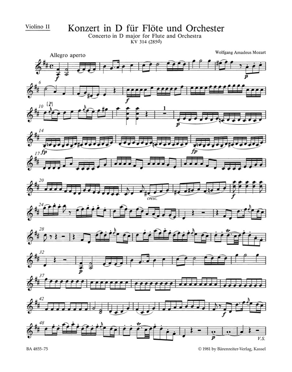 Mozart, Concerto KV 314 in D Vn II (Barenreiter)
