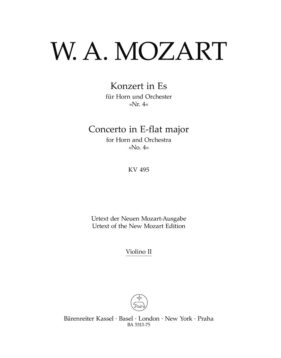 Mozart, Concerto KV 495 Vn II (Barenreiter)