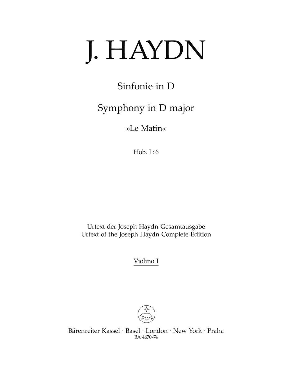 Haydn, Symphony No. 6 Violin I (Barenreiter)