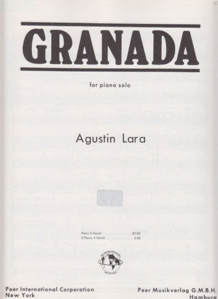 Lara, Granada, Fantasia espanola (Peermusic)