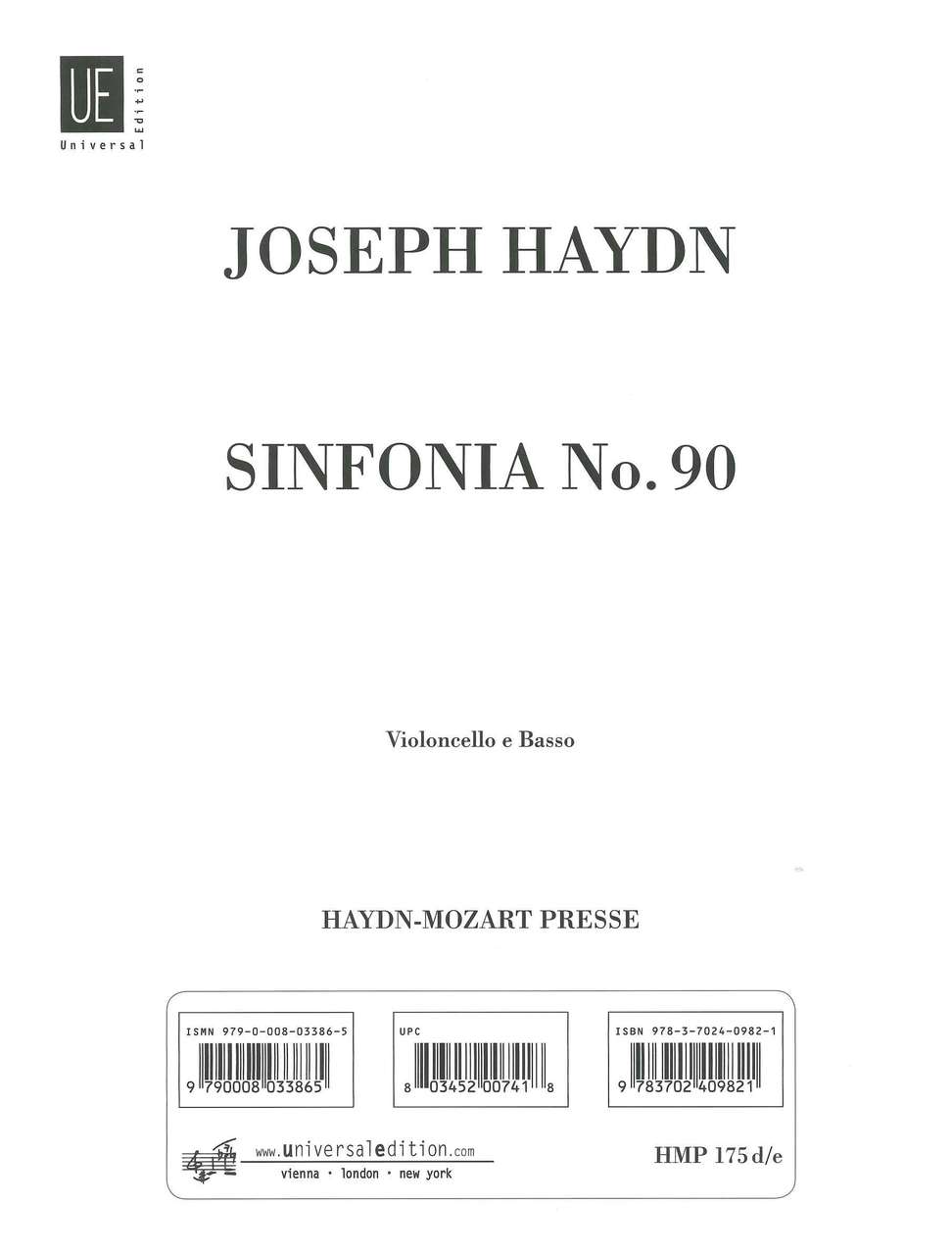 Haydn, Symphony No. 90 Vc/CB (Haydn-Mozart-Presse/Universal)