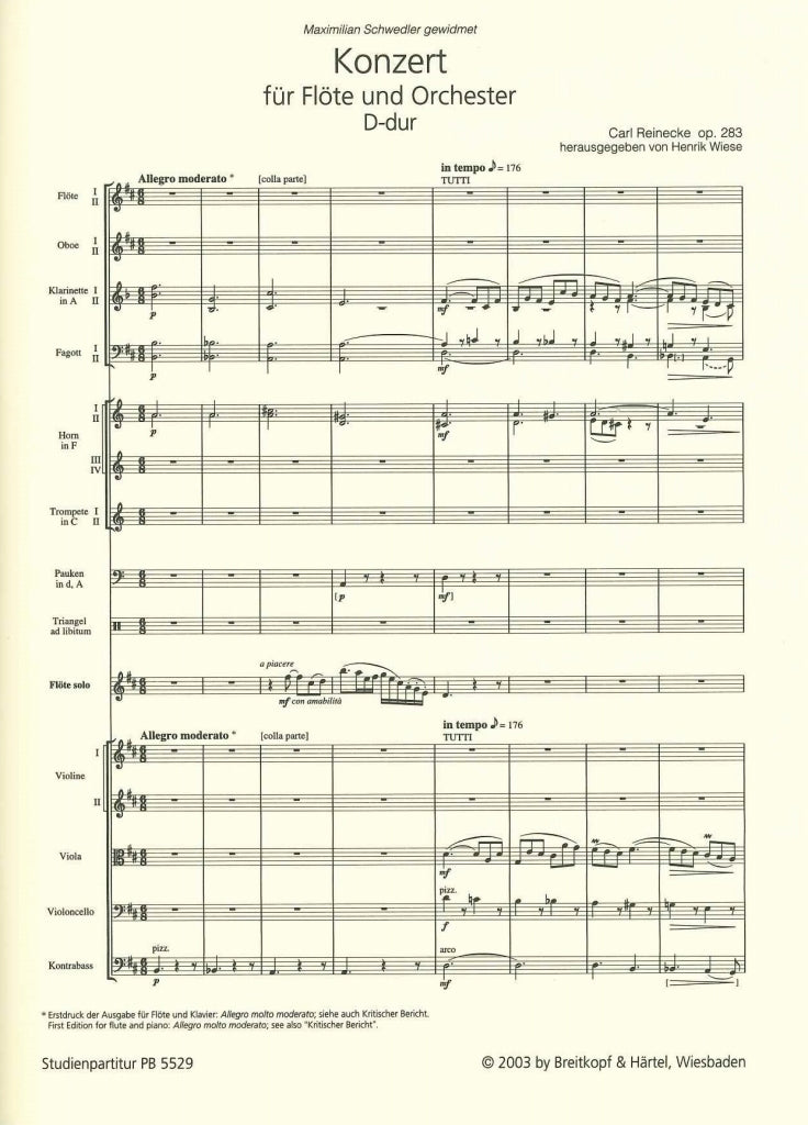 Reinecke, Concerto for Flute op. 283 (Breitkopf)