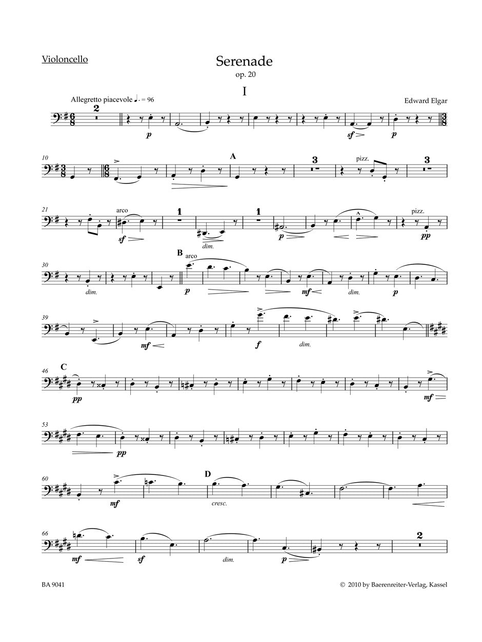Elgar, Serenade op. 20: Violoncello (Barenreiter)
