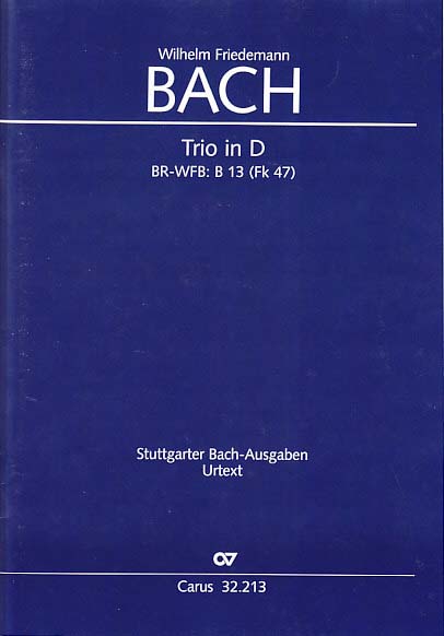 Bach,W.F., Trio in D BR-WFB: B13, Fk 47 (Carus)