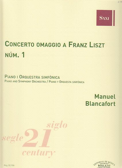 Blancafort, Concerto for Piano No. 1 (Boileau)