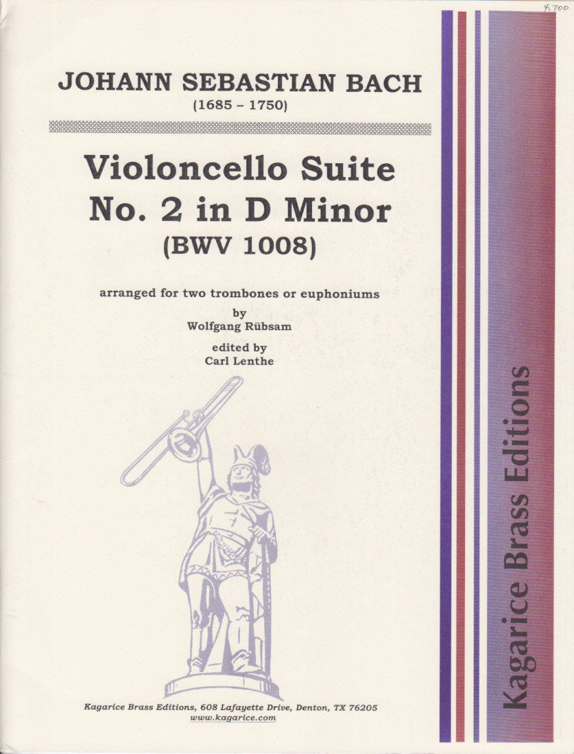 Bach, Violoncello Suite No. 2 (Kagarice Brass Editions)