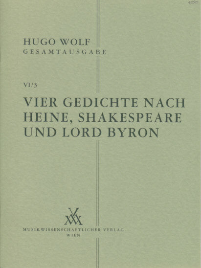 Wolf, 4 Gedichte von Heine... (6/3) (Musikwissenschaftlicher Verlag)