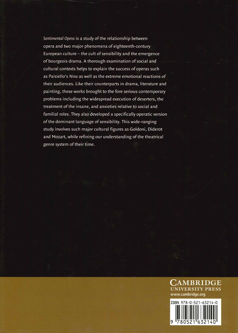 Castelvecchi, Sentimental Opera (Cambridge University Press)