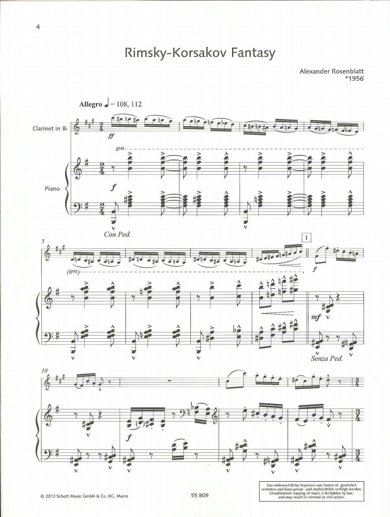 Rosenblatt, Rimsky-Korsakov Fantasy (Schott)