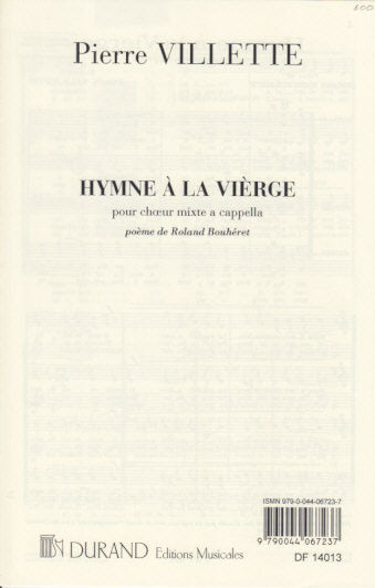 Villette, Hymne a la Vierge (SATB) [F] (Durand)