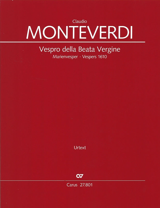 Monteverdi, Vespro (Full Score) (Carus)
