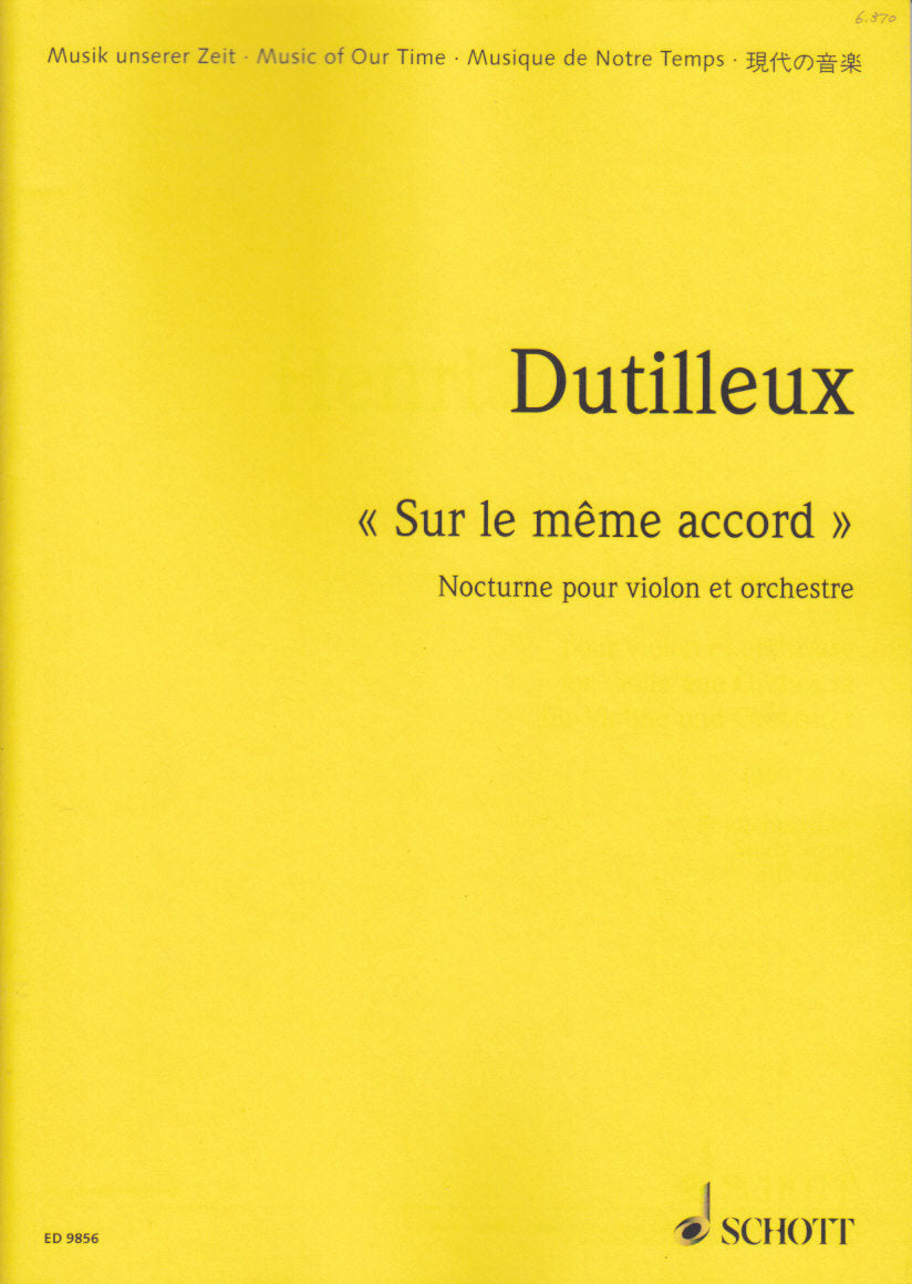 Dutilleux, Sur le meme accord: Nocturne (Schott)