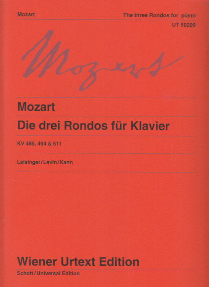 Mozart, 3 Rondos KV 485, 494, 511 (Wiener Urtext Edition)