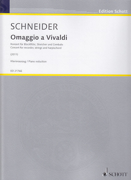Schneider, Omaggio a Vivaldi: Concerto (Schott)