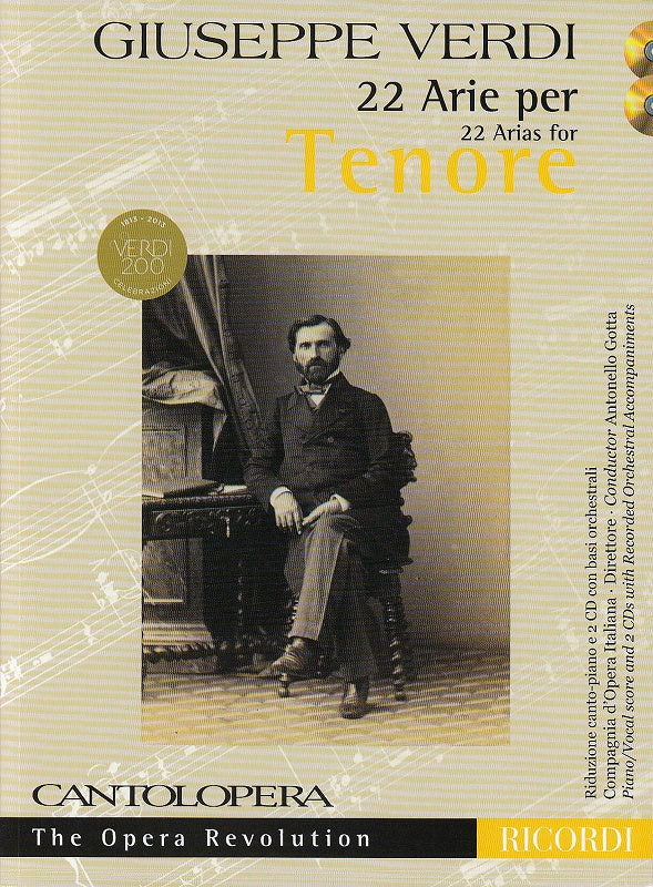 Verdi, 22 Arie per tenore (+2CDs) (Ricordi)