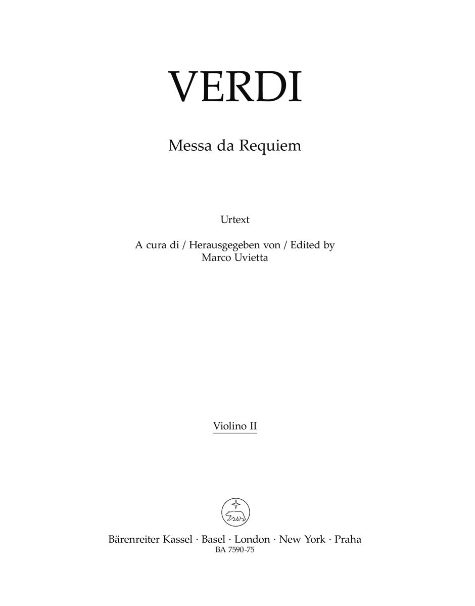 Verdi, Messa da Requiem Violin II (Barenreiter)
