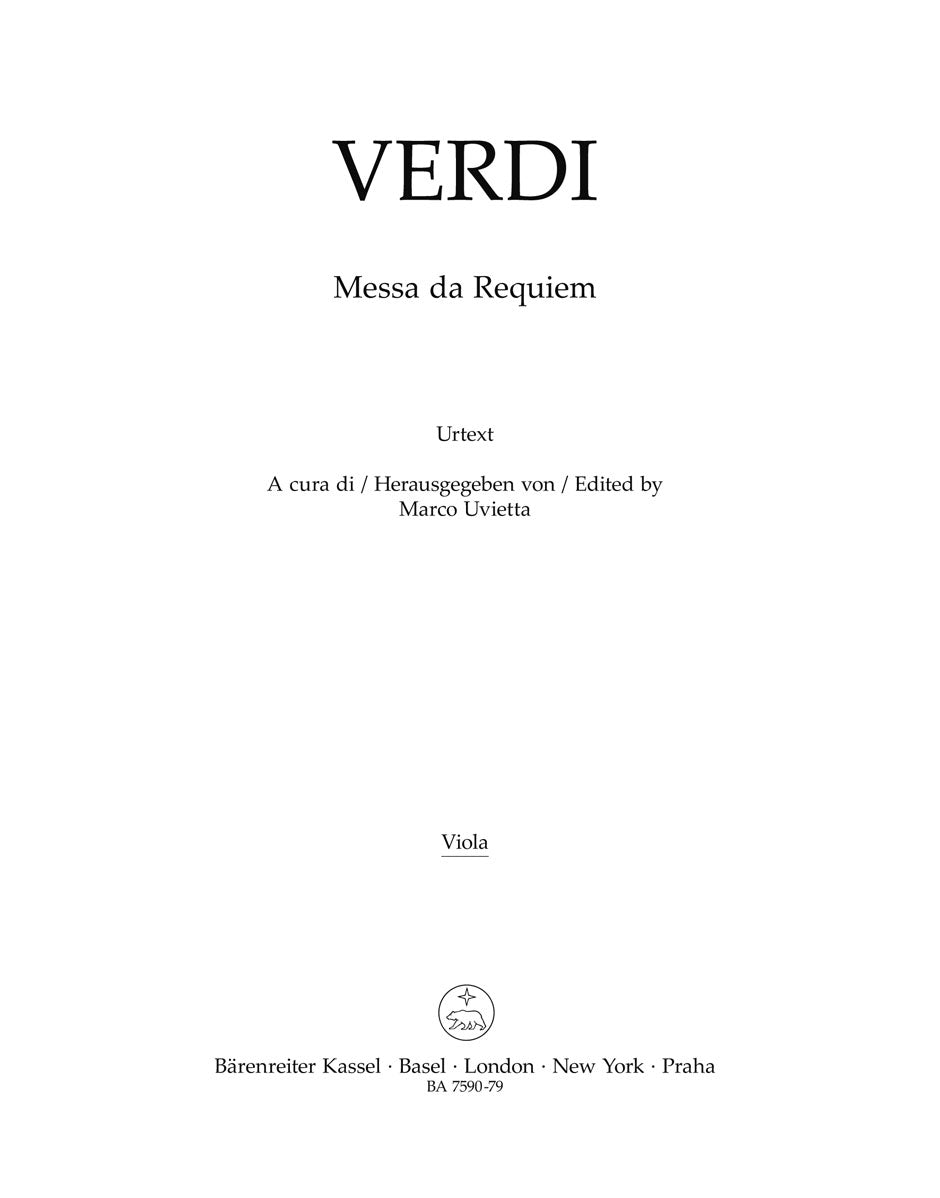Verdi, Messa da Requiem Viola (Barenreiter)