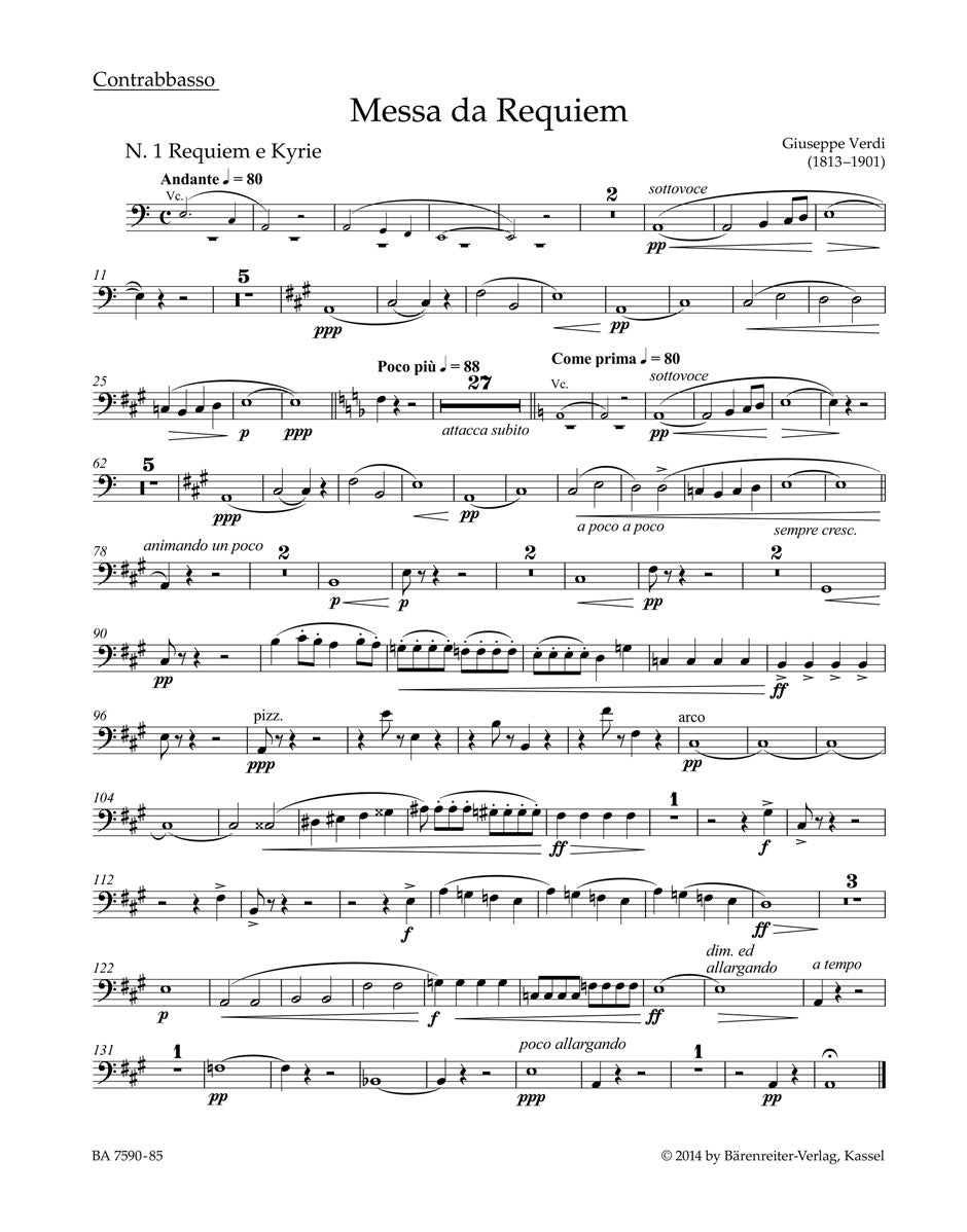 Verdi, Messa da Requiem Contrabass (Barenreiter)