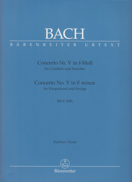 Bach, Concerto BWV 1056 Full Score (Barenreiter)