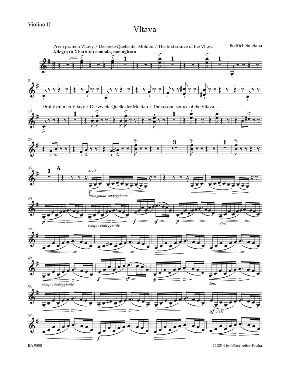 Smetana, Vltava/Moldau Violin II (Barenreiter)