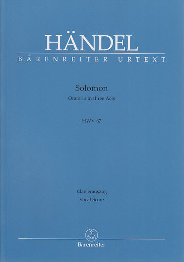 Handel, Solomon, Oratorio HWV 67 [E] (Barenreiter)