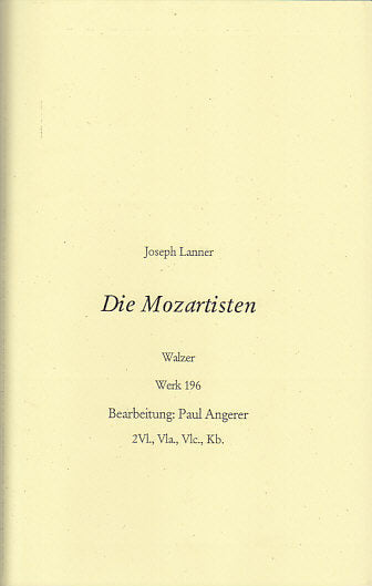 Lanner, Mozartisten op. 196 (Krenn)