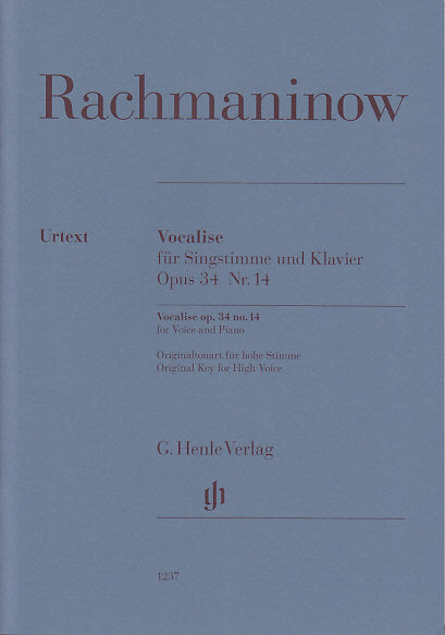 Rachmaninoff, Vocalises op. 34/14 (High) (Henle)