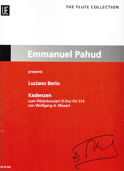 Mozart, Concerto KV 314 Cadenzas (Berio) (Universal)