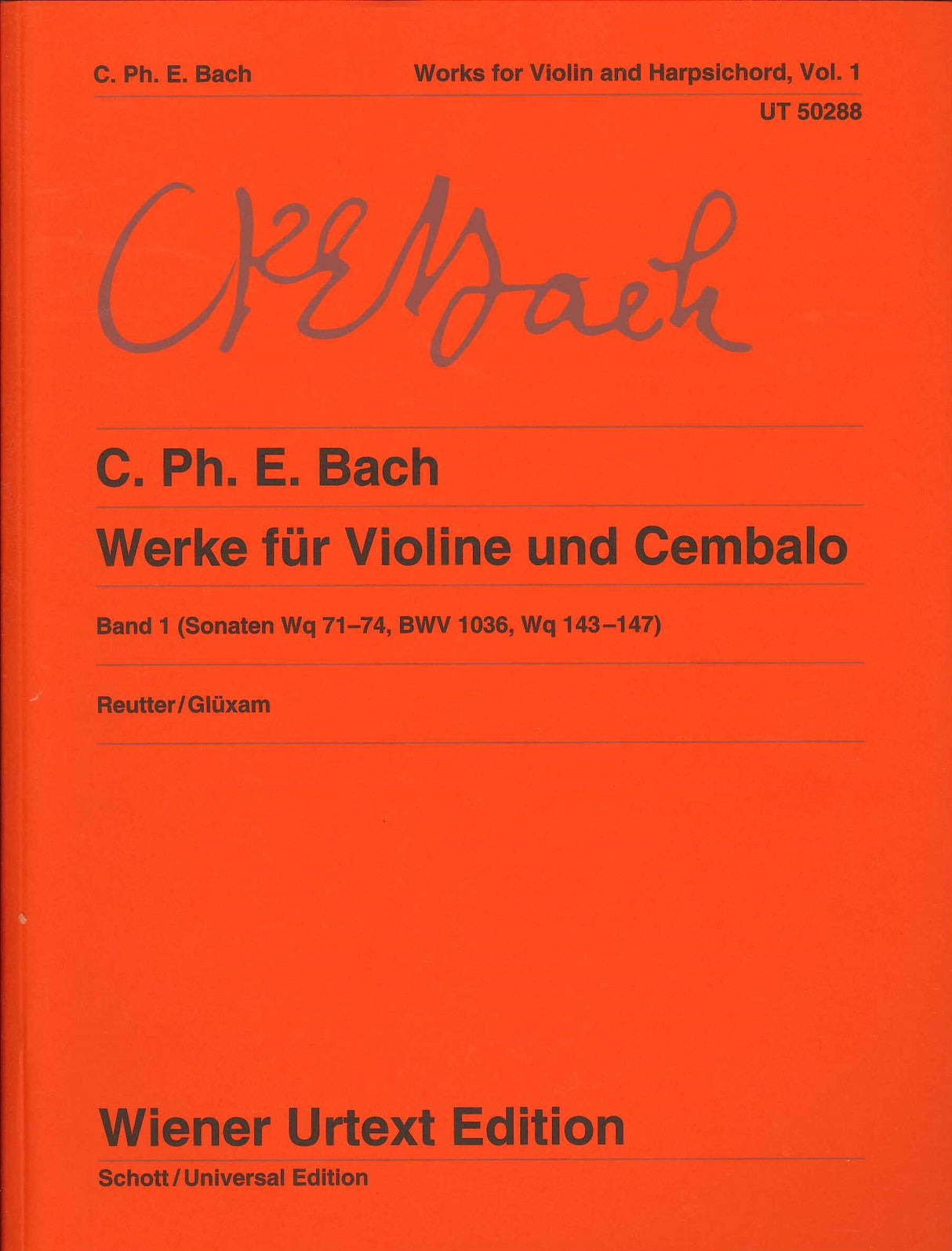 Bach,C.P.E., Werke fur Vn & Cemb 1 (Wiener Urtext Edition)