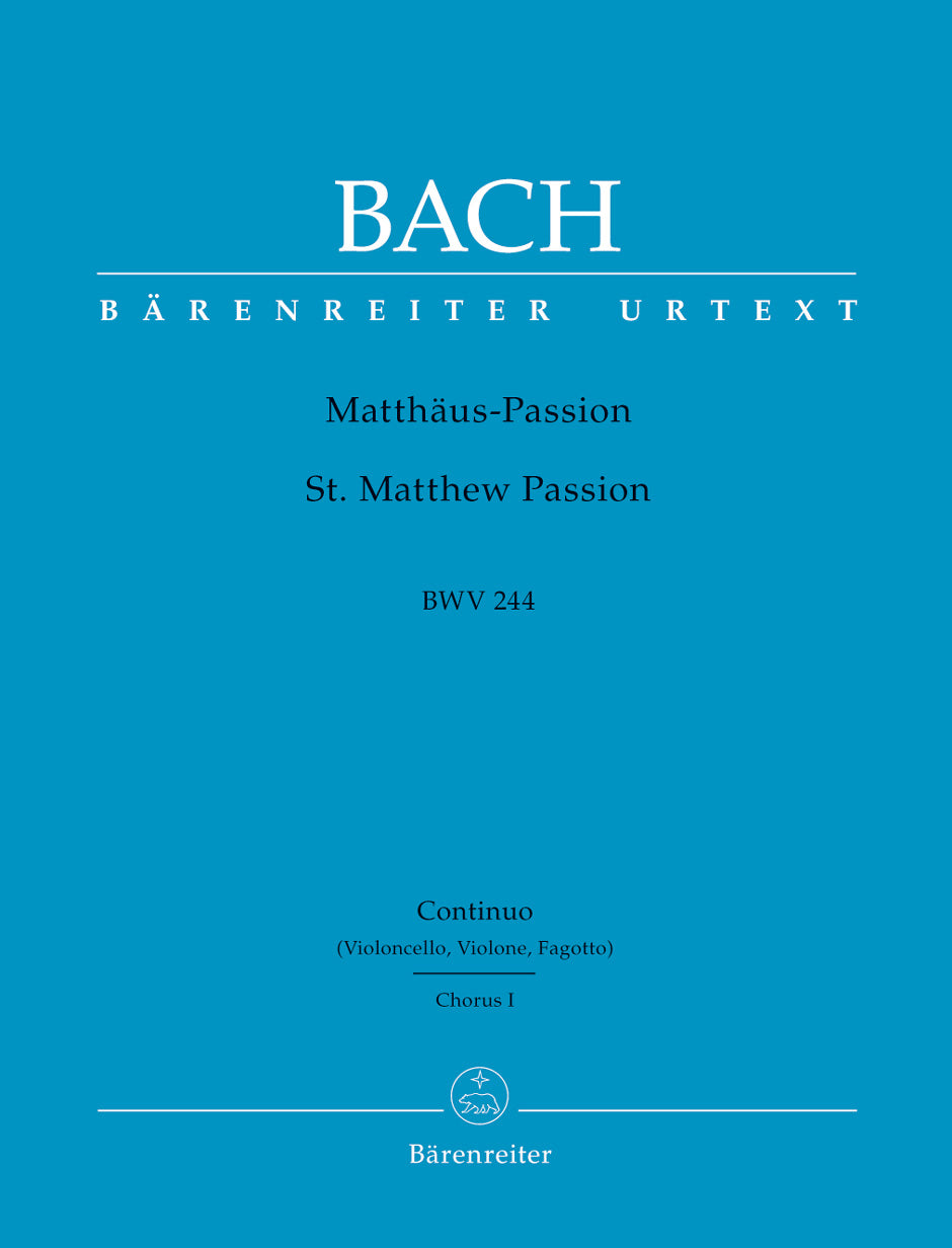 Bach, Matthaus Passion Choir I: Vc/CB/Bn (Barenreiter)