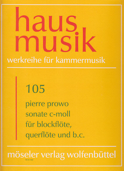 Prowo, Sonata in c (ARec,Fl,Bc) (Moseler)