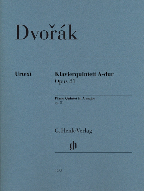 Dvorak, Piano Quintet op. 81 in A, B 155 (Henle)