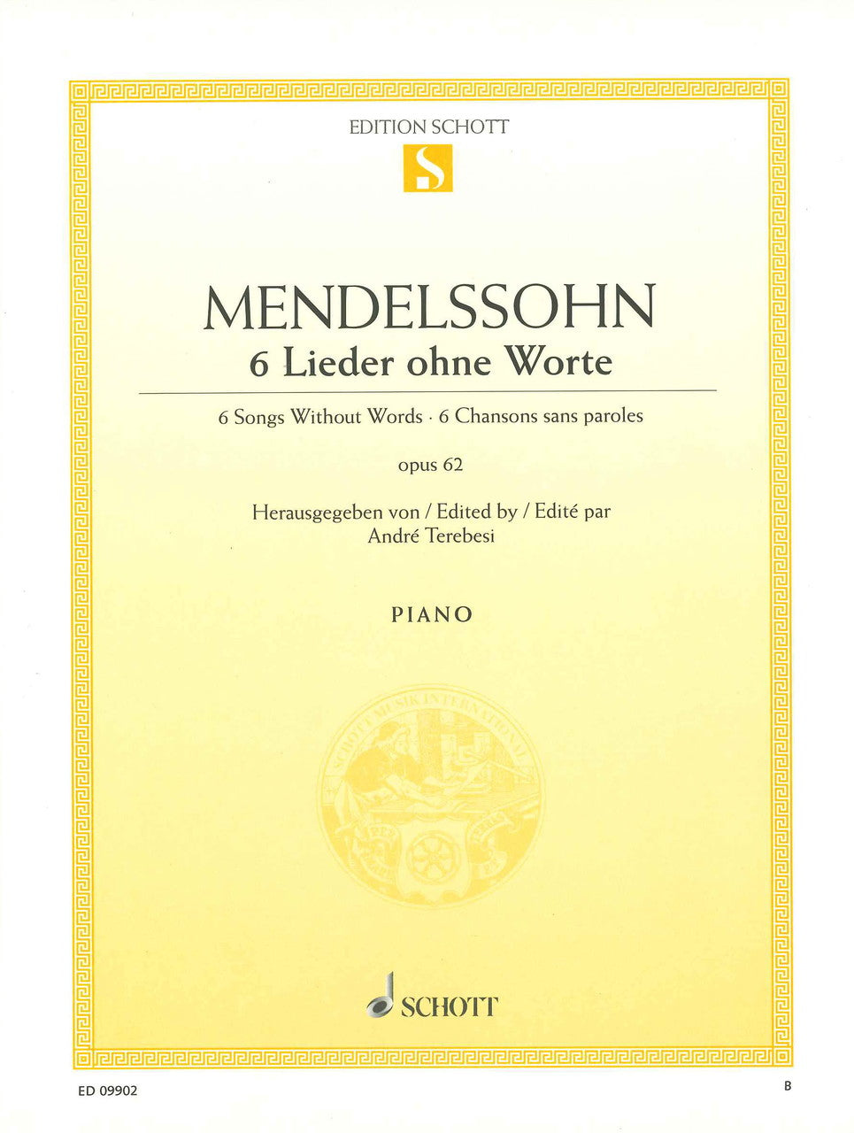 Mendelssohn, Lieder ohne Worte op. 62 (Schott)