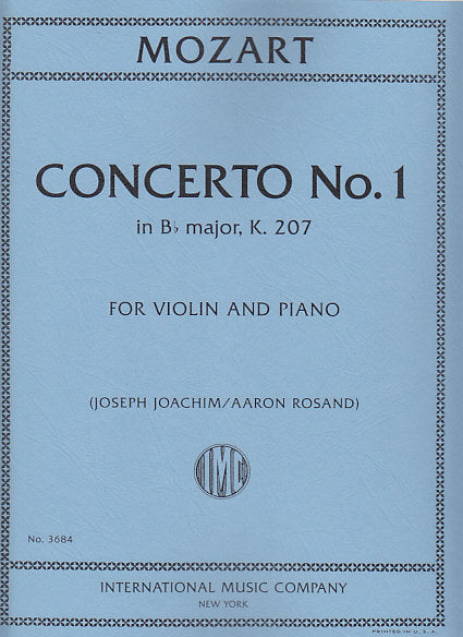 Mozart, Concerto KV 207 (Joachim/Rosand) (IMC)