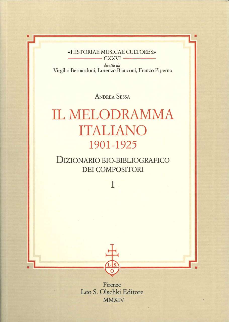 Sessa, Melodramma Italiano (1901-25) 2v (Leo Olschki)