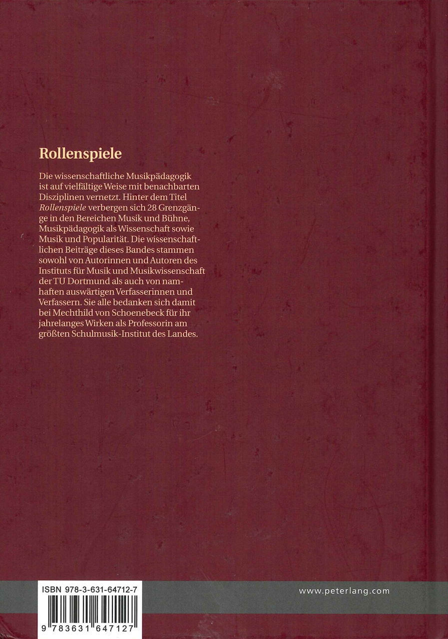 Sauerwald, Rollenspiele: Musikpadagogik (Peter Lang)