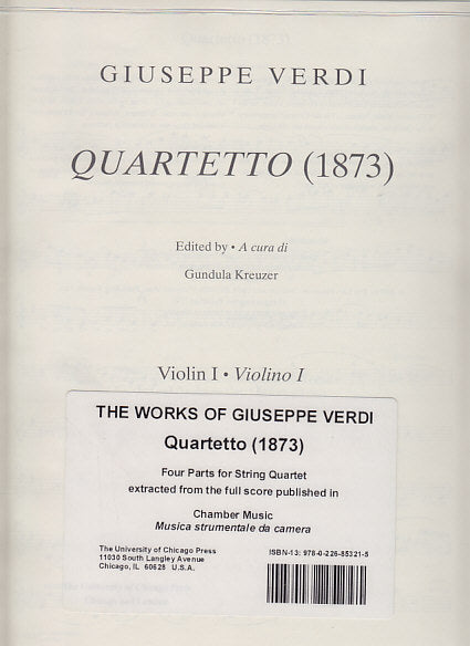 Verdi, Quartetto per archi (1873) (Chicago Press, The University of)