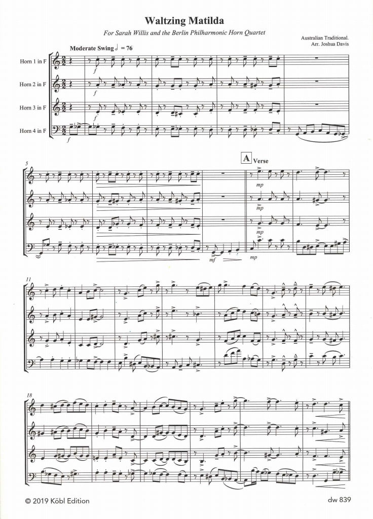 Waltzing Matilda (4Hn) (Kobl)