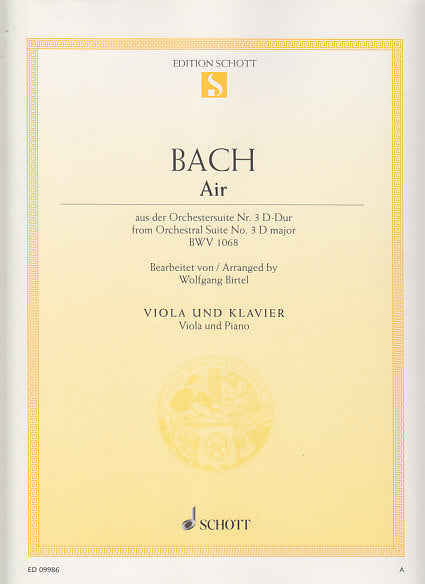 Bach, Air in D from Suite No. 3 (Birtel) (Schott)