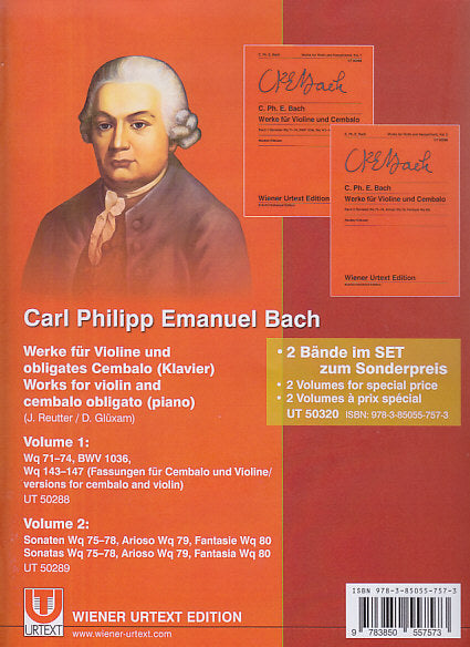 Bach,C.P.E., Werke fur Vn & Cemb (2v.Set (Wiener Urtext Edition)