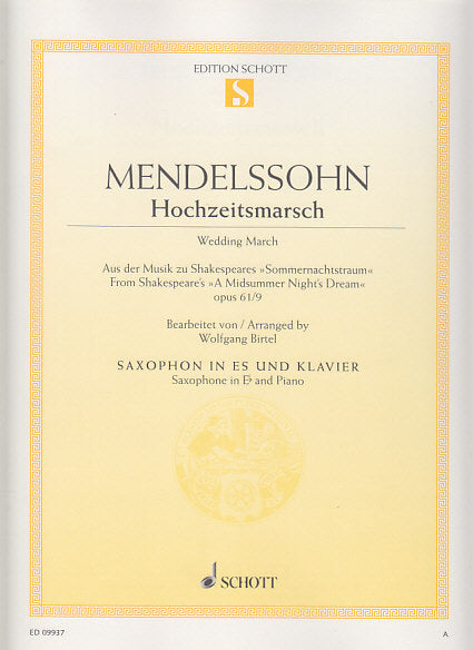 Mendelssohn, Hochzeitsmarsch (ASax,Pf) (Schott)