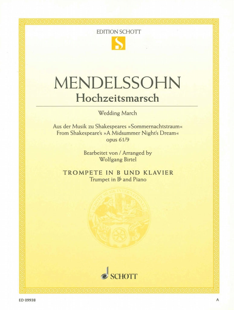 Mendelssohn, Hochzeitsmarsch (Trp,Pf) (Schott)