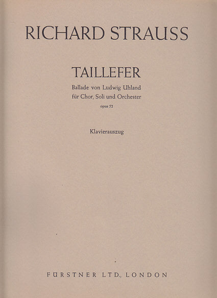 Strauss, Taillefer op. 52 [G/E] (Furstner/Boosey)